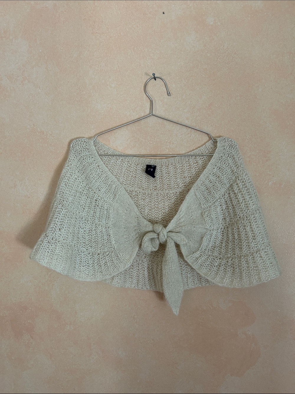 GAP Cream Knit Tie-Front Capelet shrug one size
